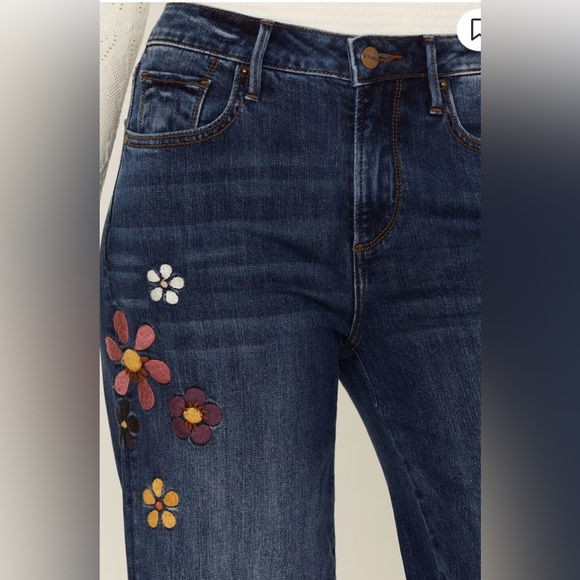 NWOT, Driftwood Mona X Boogie Nights High Rise Floral Embroidered Flare Jeans - Picture 3 of 16